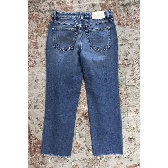 Closed Jean Milo Denim Jeans in Mid Blue High Waist Womens Size 26 NWT Raw Hem - Picture 14 of 14